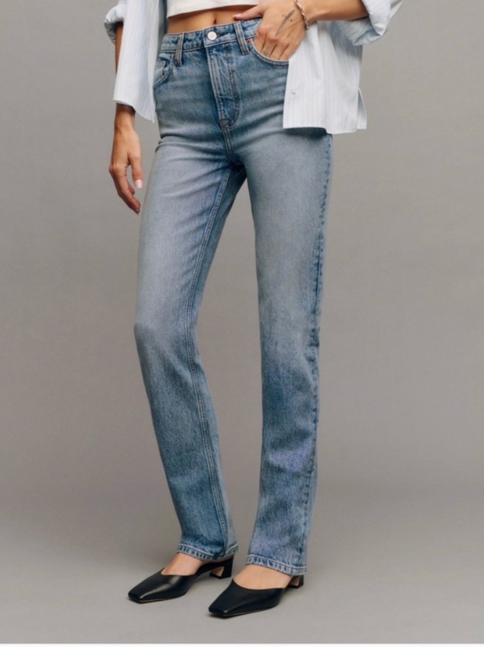 Reformation Jax Stretch High Rise Straight Jeans